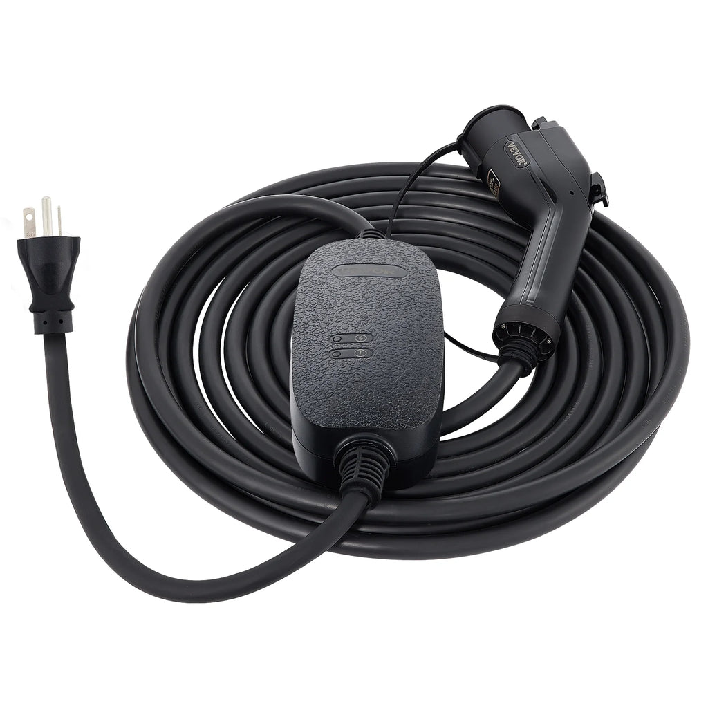 16 Amp 110V-240V Portable Electric Vehicle Charger with 25 ft Charging Cable U305960
