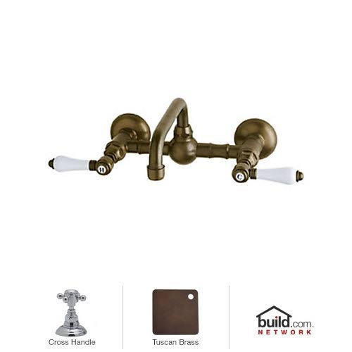 Wall Mount Bridge Lavatory Faucet with Cross Handles J1935