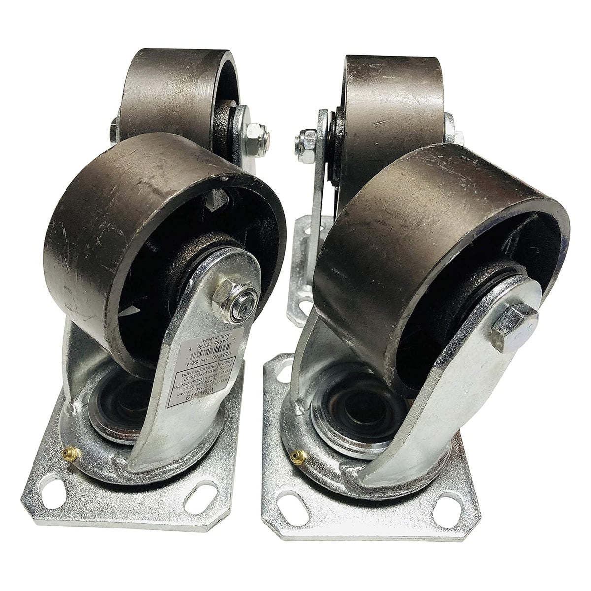 5 Large Steel Wheel Casters 2 Swivel 2 Fixed O891591