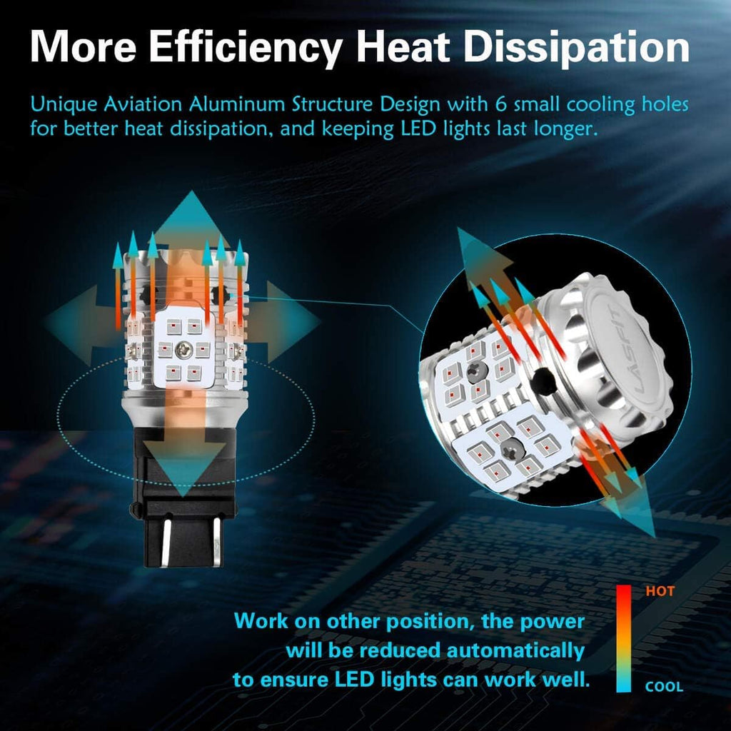 Bright Red 3157 LED Bulb for Brake Tail Light, Pack of 2 W482