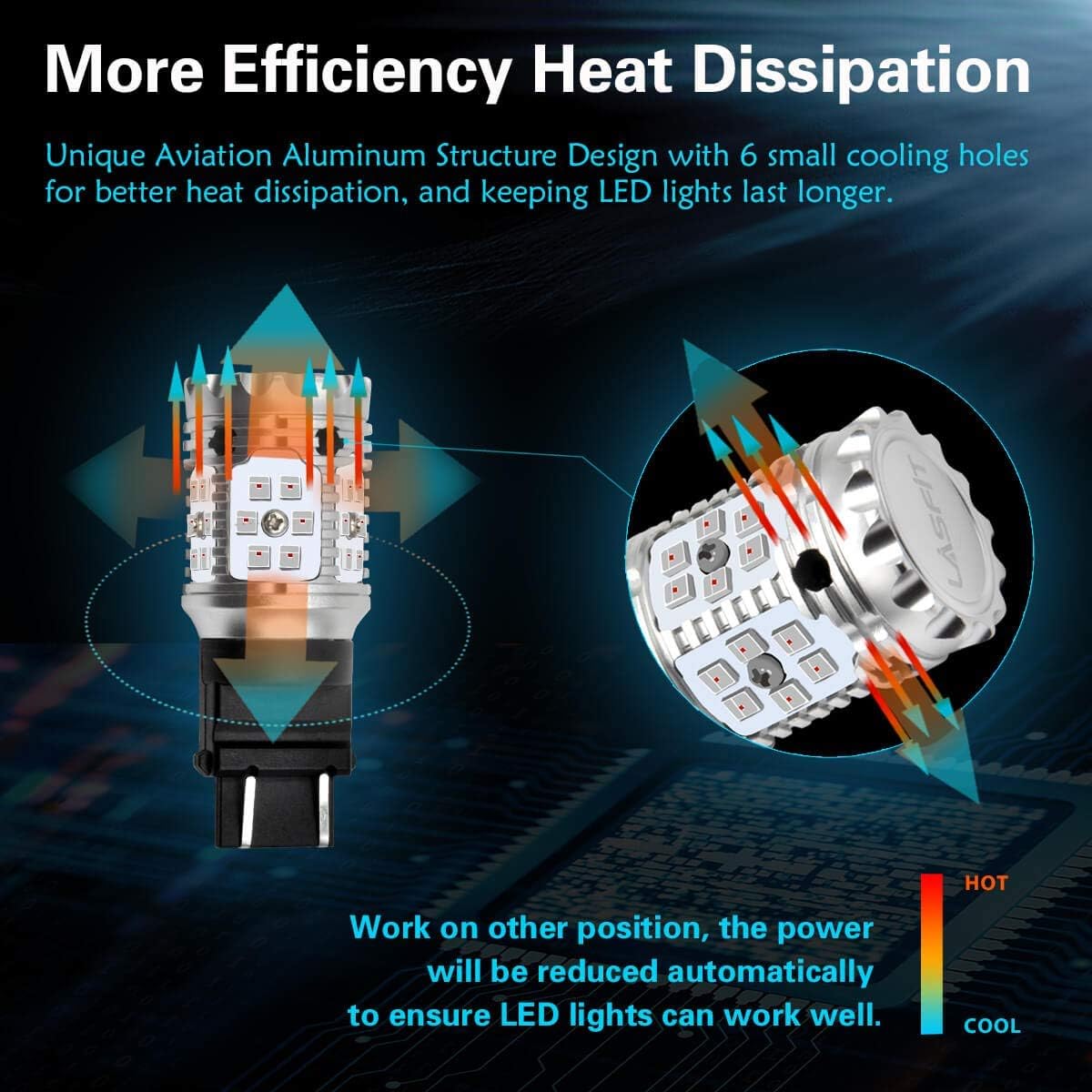 Bright Red 3157 LED Bulb for Brake Tail Light, Pack of 2 W482