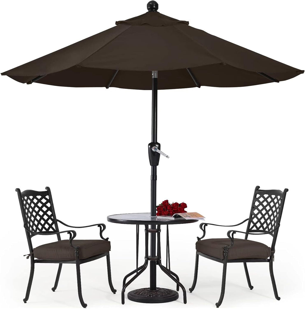 Square Solar Led Patio Umbrellas 7.5FT x 7.5FT Navy Blue I3047