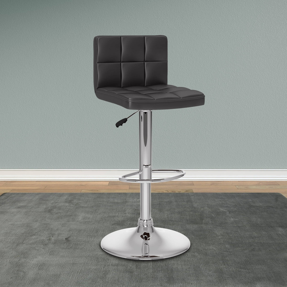Adjustable Leatherette Bar Stool Set of 2 Red X424504