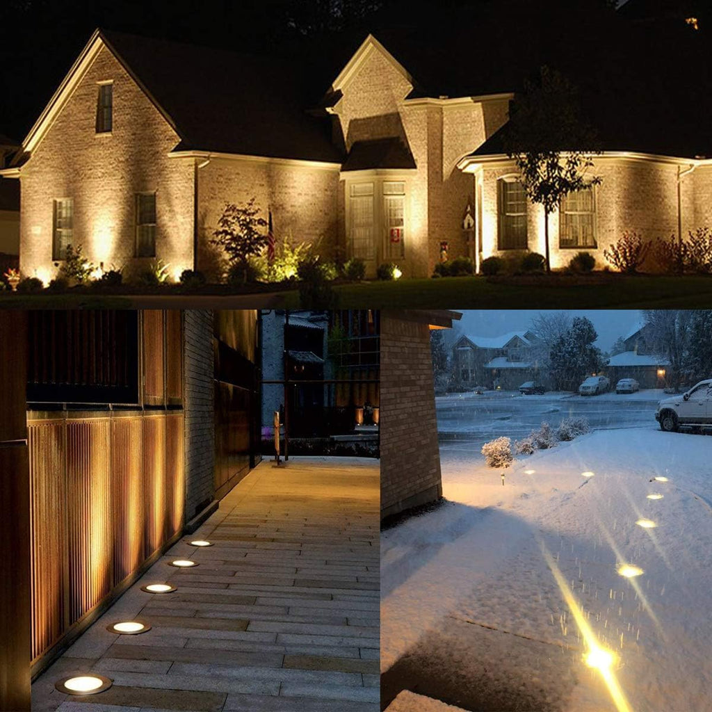 3W 12V-24V IP67 Waterproof LED Well Lights 8 Pack Warm White S6414