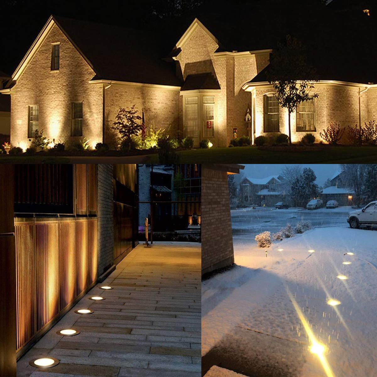 3W 12V-24V IP67 Waterproof LED Well Lights 8 Pack Warm White S6414