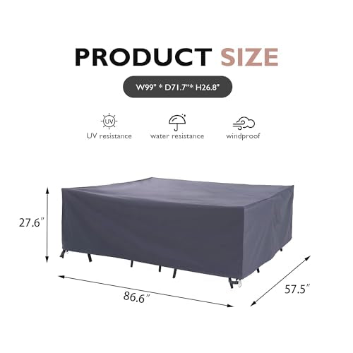 600D Waterproof Outdoor Sofa Cover for Rectangle Table and Chair Set O3550