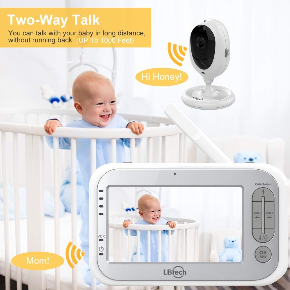 Video Baby Monitor with Two Cameras and 4.3 LCD R321565