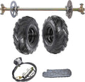Rear Axle Assembly Complete Wheel Hub Kit with 6" Wheel Tires Rim Brake Assembly Chain for Go Kart Quad Trike Drift Bikes C626999