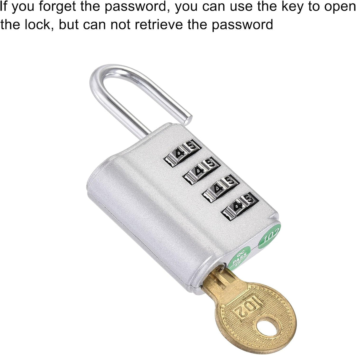 4 Digit Combination Padlock with Key Zinc Alloy Pack of 2 C57144