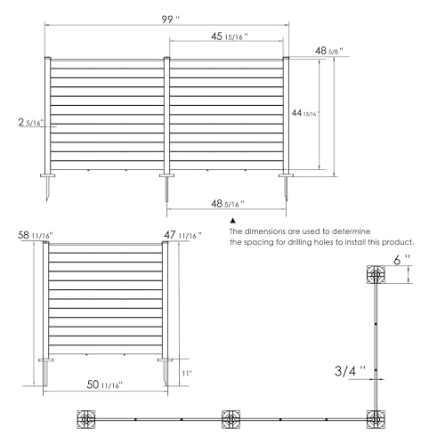 50"W x 47"H Outdoor Privacy Screens Fence Kit (2 White Panels) E96029