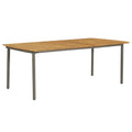 Garden Table Solid Acacia Wood and Steel Y32238