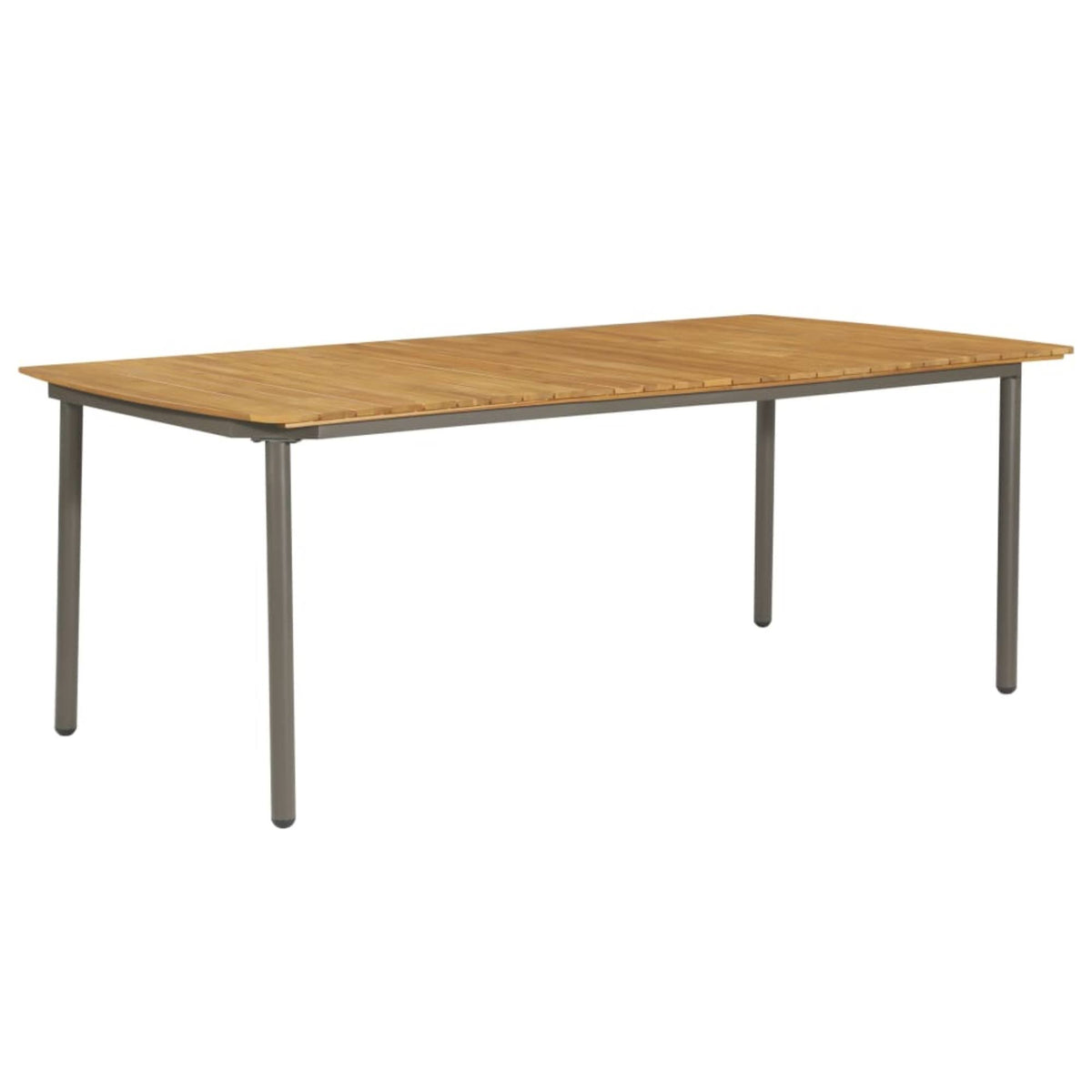 Garden Table Solid Acacia Wood and Steel Y32238