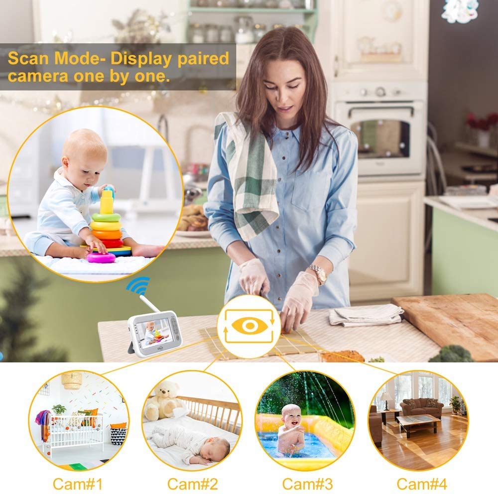 Video Baby Monitor with Two Cameras and 4.3 LCD R321565