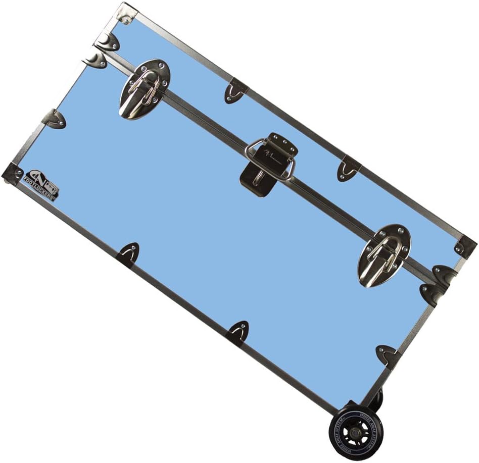 Lockable Trunk Footlocker with Wheels Large 32 x 18 x 16.5 Inches Purple F1926