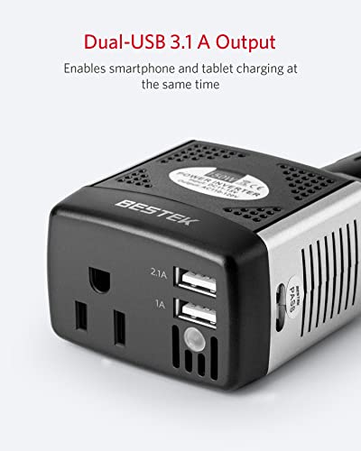 150W Power Inverter 12V to 110V Car Charger with 2 USB Ports Z276