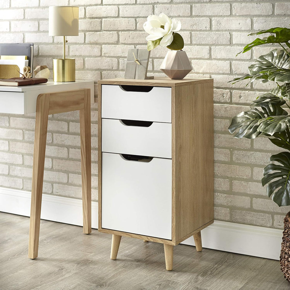 Natural White 2 Drawer Filing Cabinet Q706302