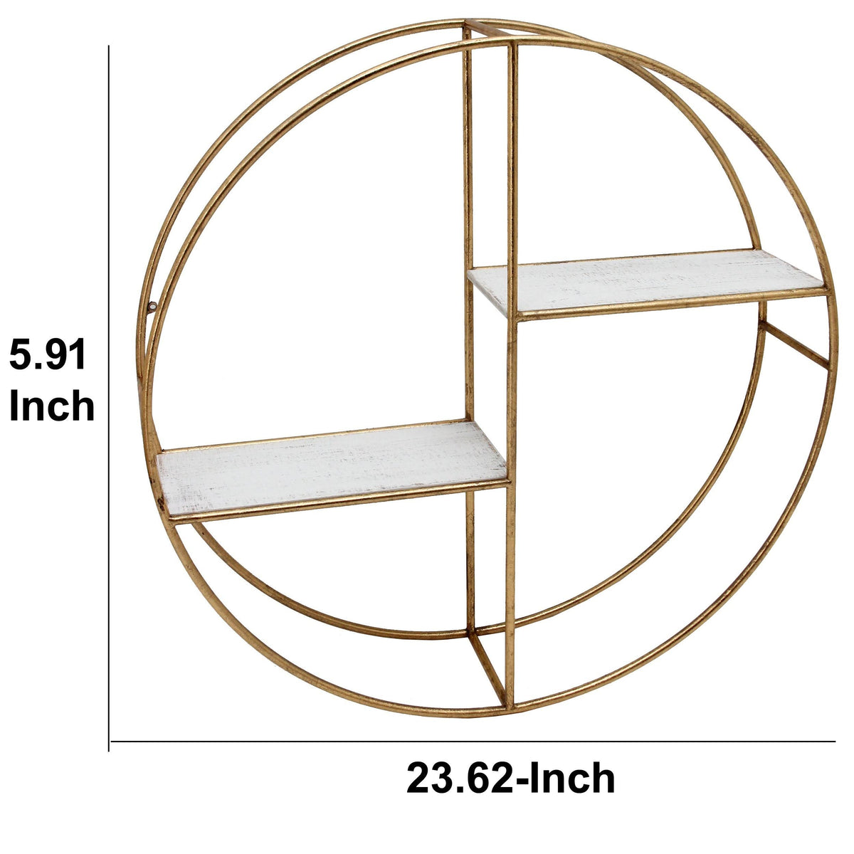 Round Metal Frame Wall Shelf with 2 Display Cases C74562