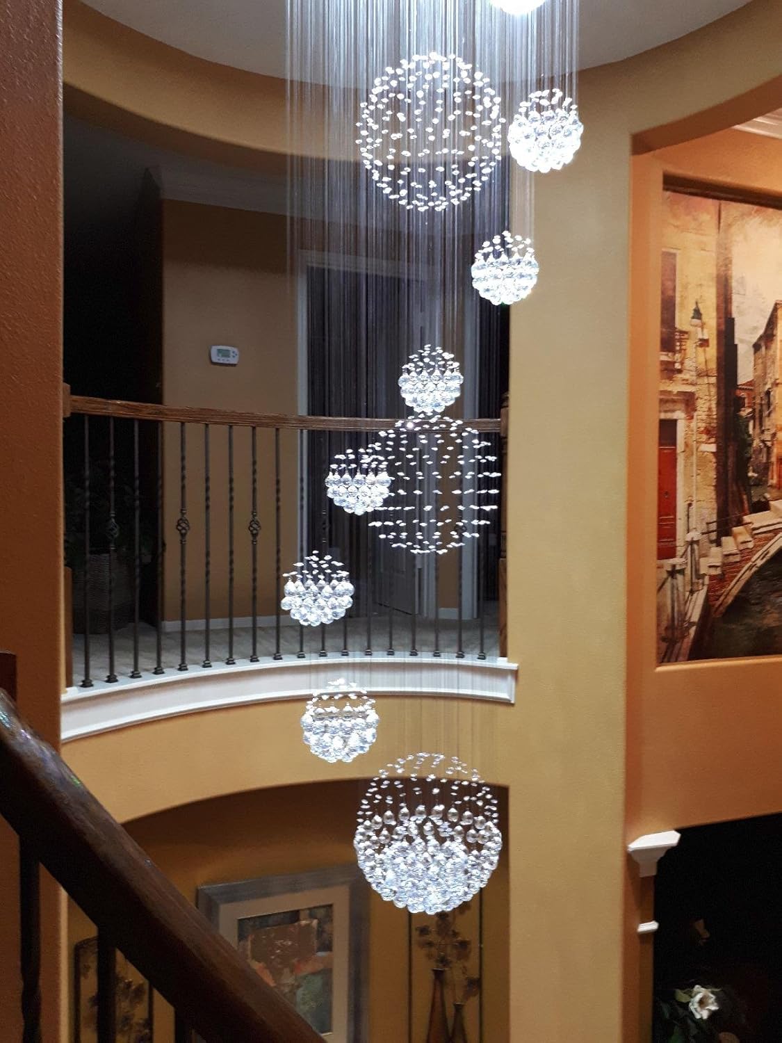 Modern Spiral Crystal Chandelier Large Flush Mount Ceiling Light Fixture W395