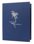 6 View Book Style Casebound Menu, 4¼ x 14, Dark Blue Plush U129