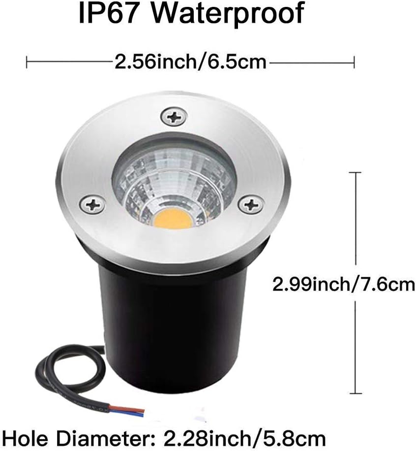 3W 12V-24V IP67 Waterproof LED Well Lights 8 Pack Warm White S6414