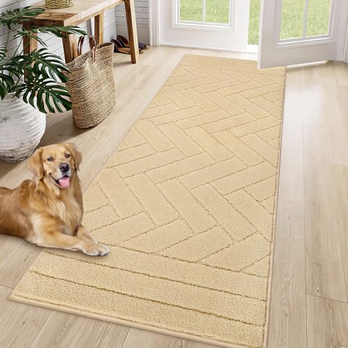 Light Taupe 20"x48" Non-Slip Washable Dog Mat Q710059