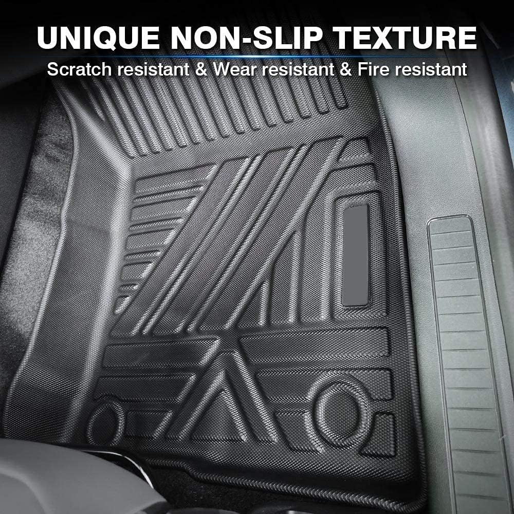 Custom Fit All Weather Floor Mats Full Set Black Non-Slip C614