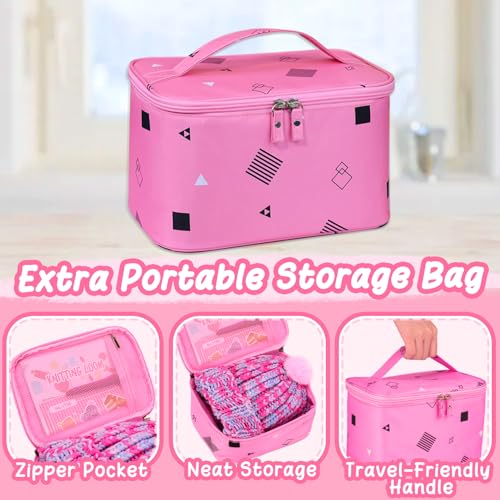 Knitting Loom Kit with Storage Bags Yarns Knitting Tools Pink L634091
