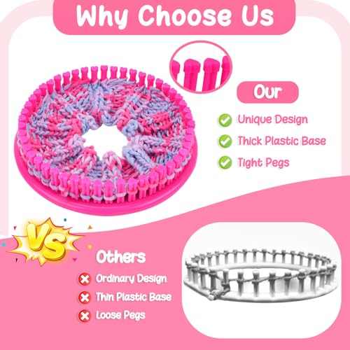 Knitting Loom Kit with Storage Bags Yarns Knitting Tools Pink L634091