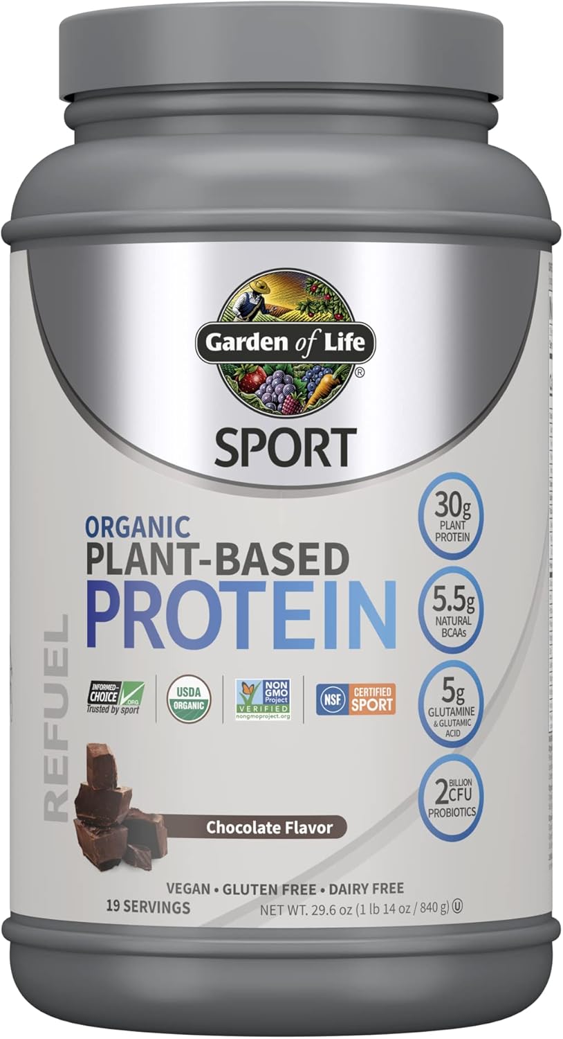 Organic Vegan Chocolate Plant Protein Powder, 19 Servings Pack of 2 W8334
