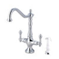 Polished Chrome Kitchen Faucet with White Sprayer T851