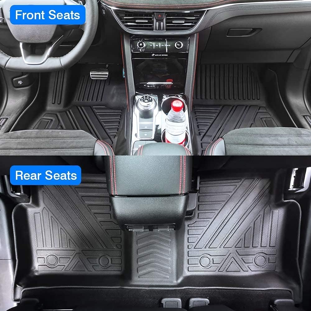 Custom Fit All Weather Floor Mats Full Set Black Non-Slip C614