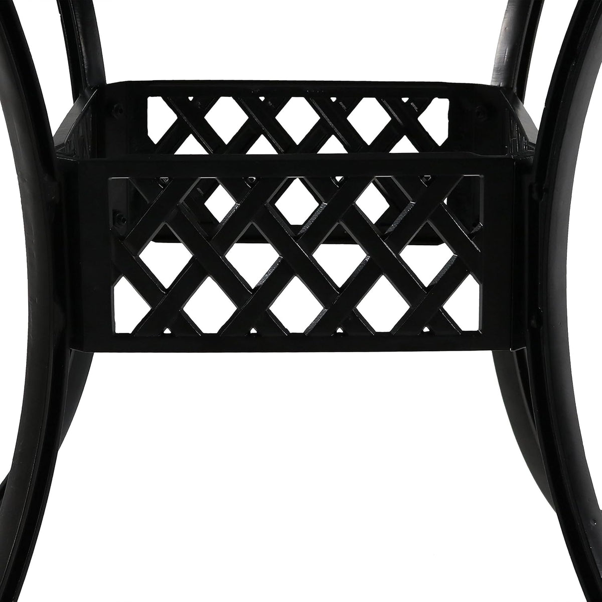 Round Cast Aluminum Patio Dining Table with Umbrella Hole O141592
