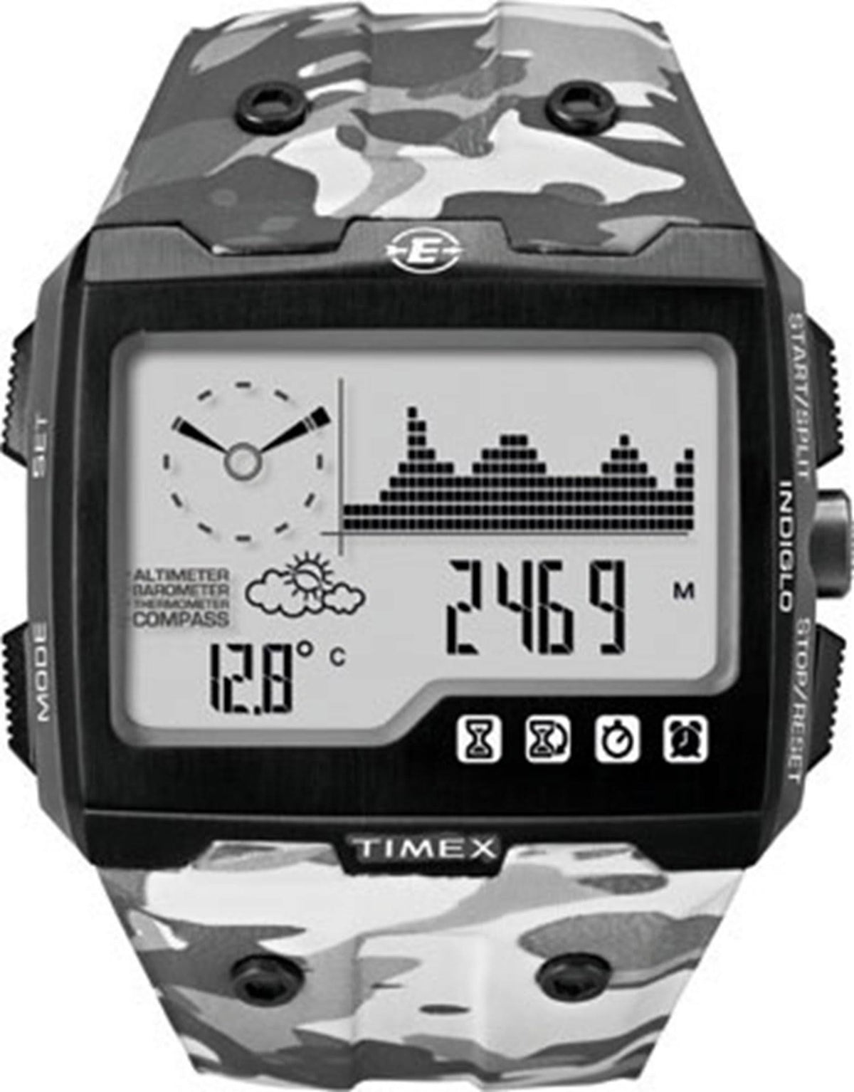 Grey Camo Watch with Altimeter Compass Barometer O780638