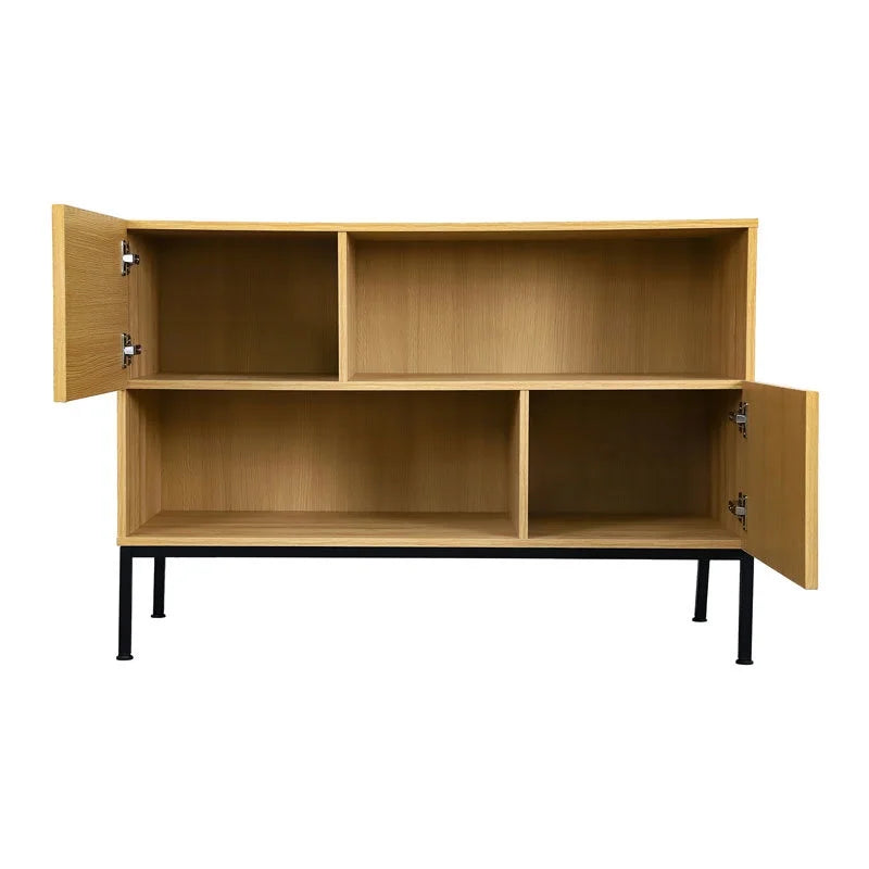 Modern Sideboard Buffet with Wavy Grain Doors I197431