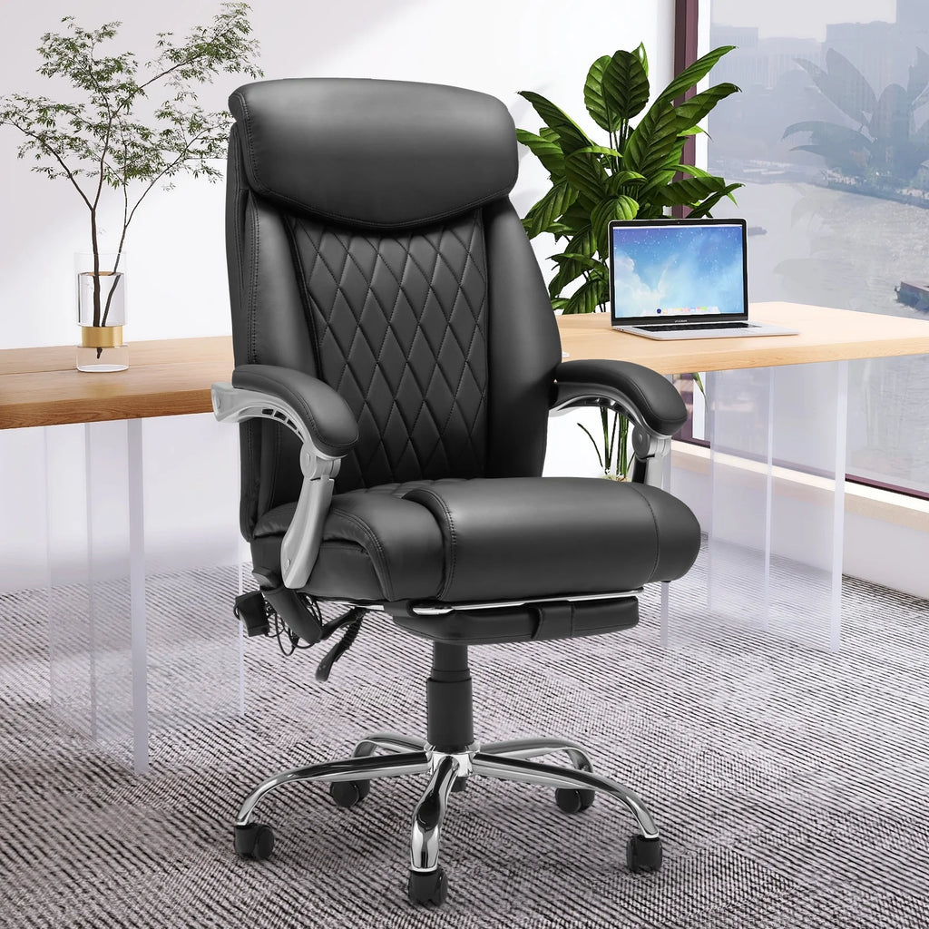 Black Ergonomic Office Chair with Lumbar Support and Massage B411966