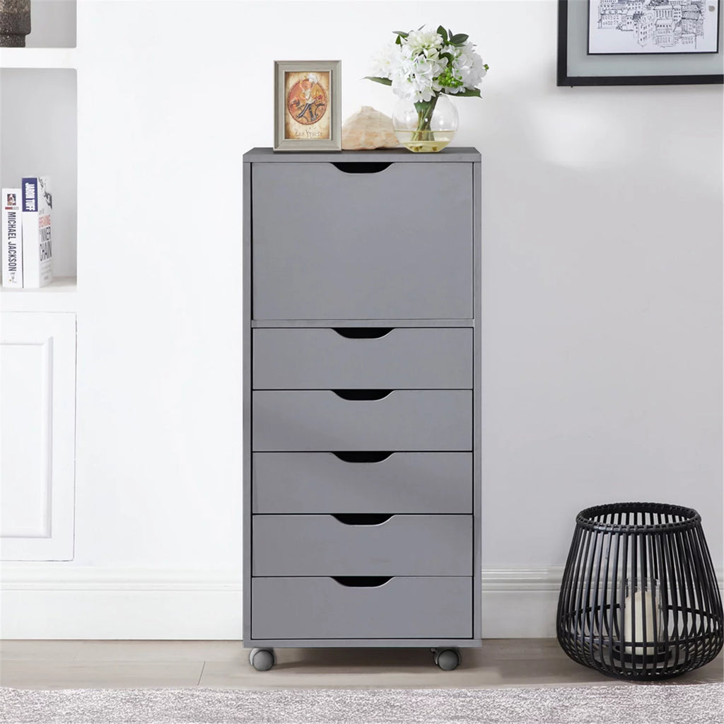 6 Drawer Gray Office Storage Cabinet R440292