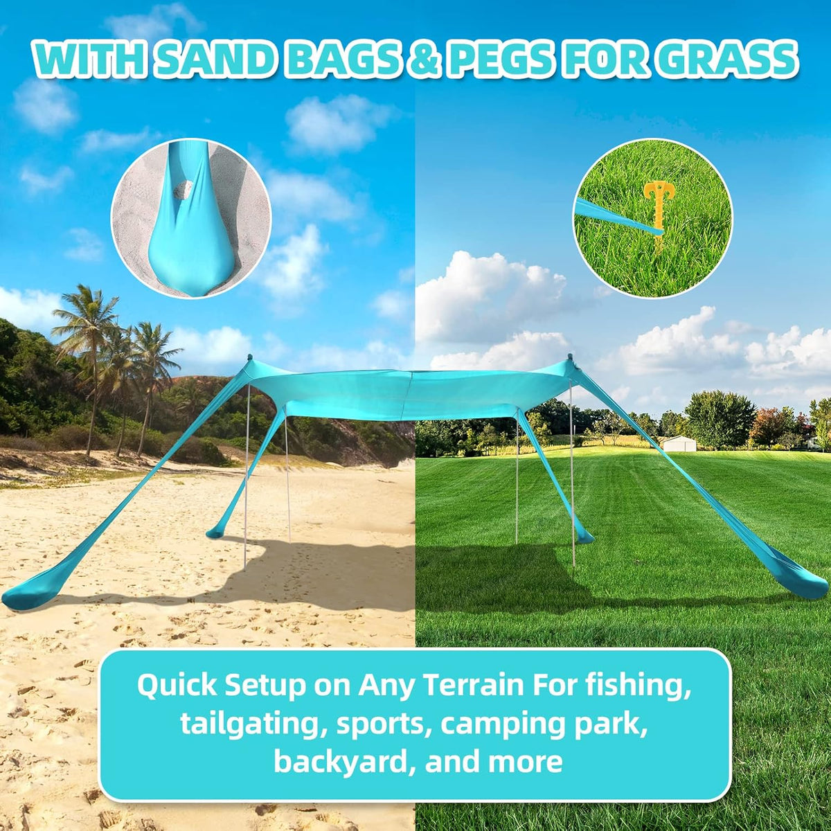 10x10 FT Pop Up Beach Sun Shade Tent with Carrying Bag F7070