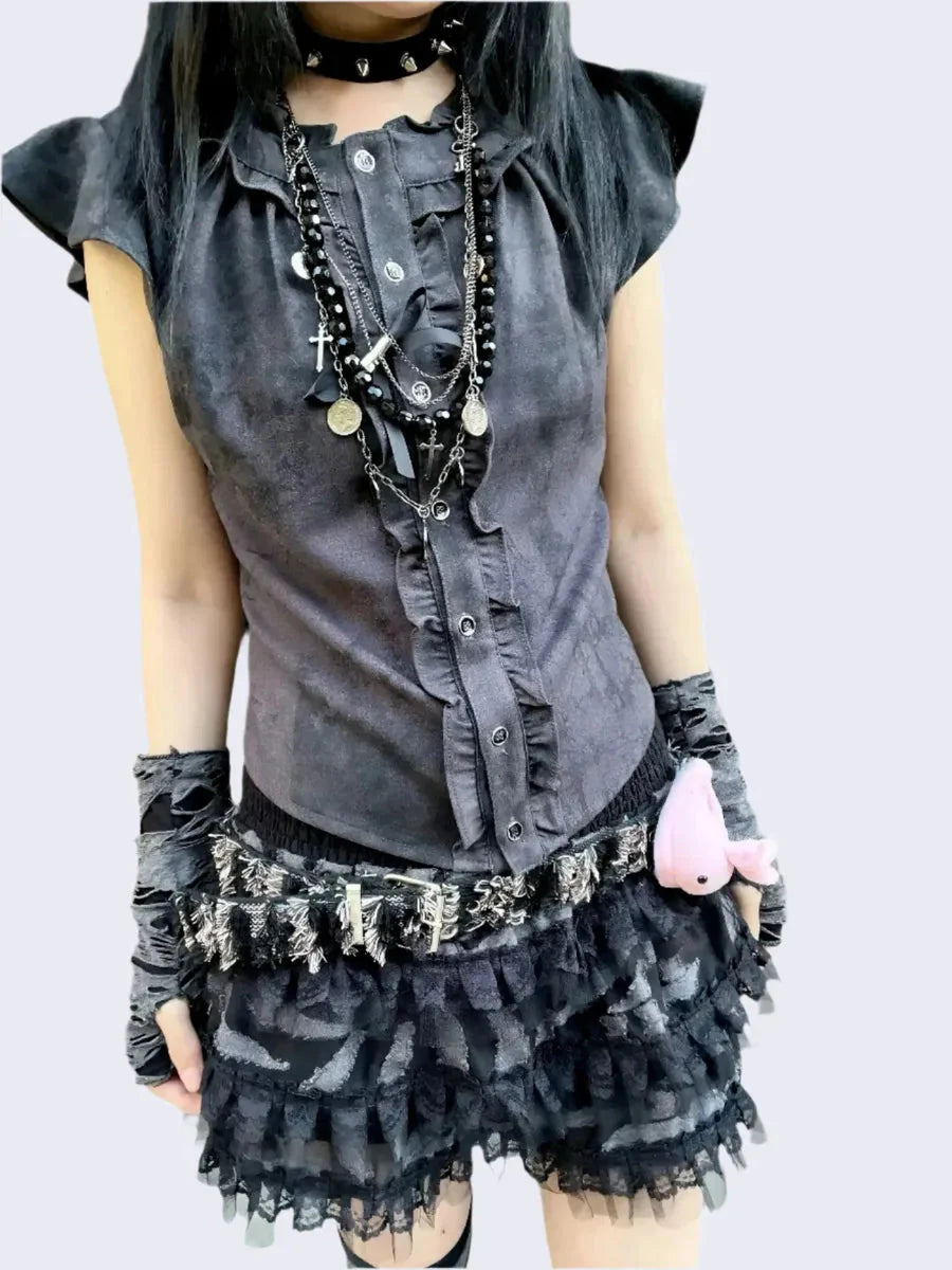 Ruffle Shirts Skirt Set R6384