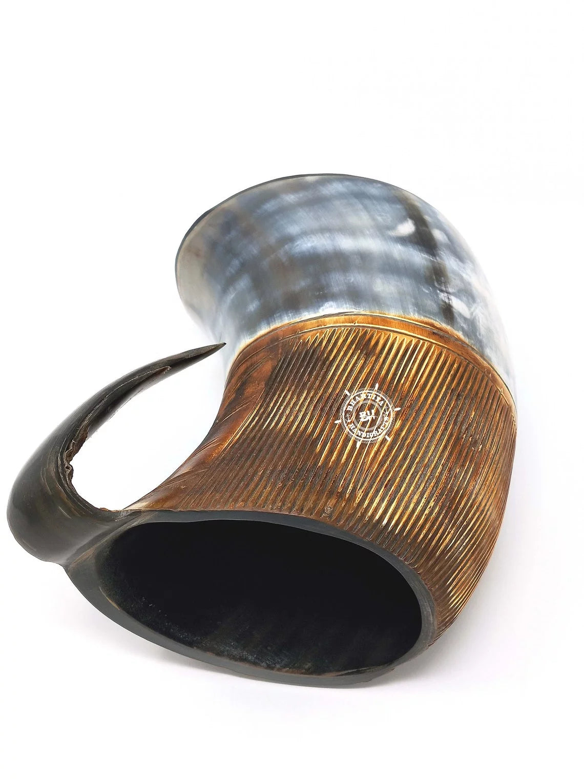 Glass Viking Drinking Horn Mug Tankard XL 40 oz J261067
