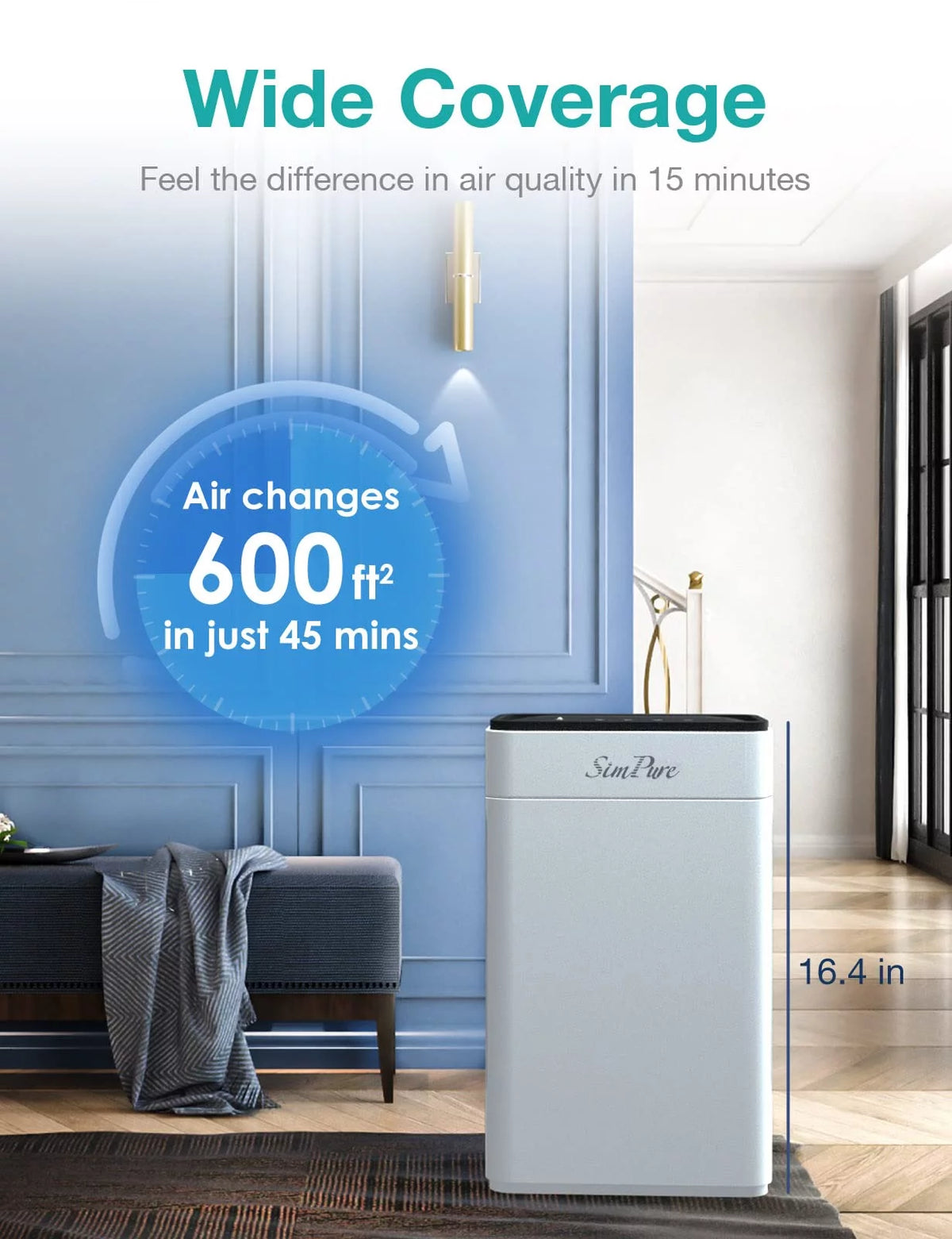 HEPA Air Purifier Air Filter Cleaner White F674750