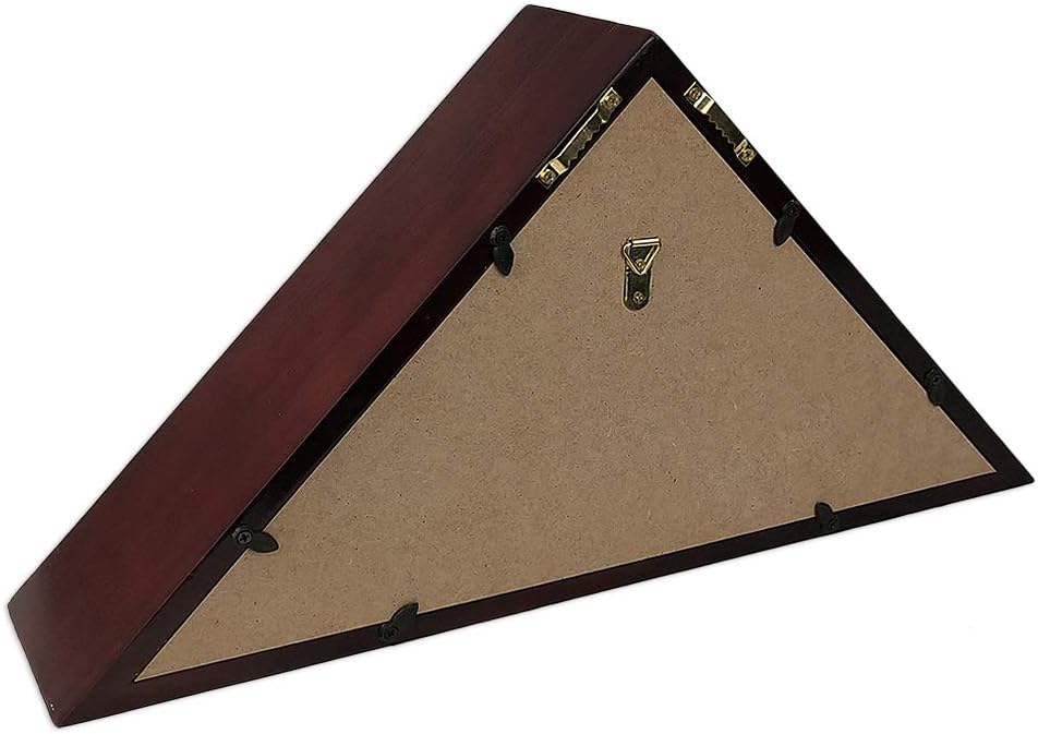 Mahogany Finish Wooden Flag Display Case P10776
