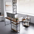 95.2 inch L Shaped Desk with Shelves V9875