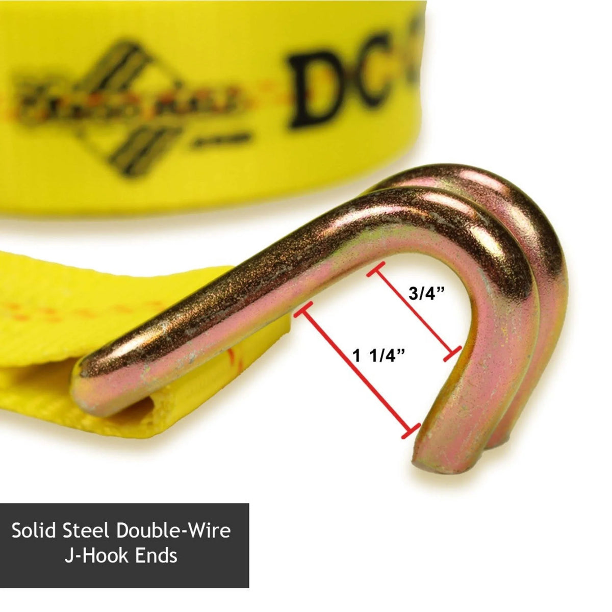 2 Heavy Duty Ratchet Straps with J Hooks, 2" x 27' Tie-Down Cargo Truck Straps N827647
