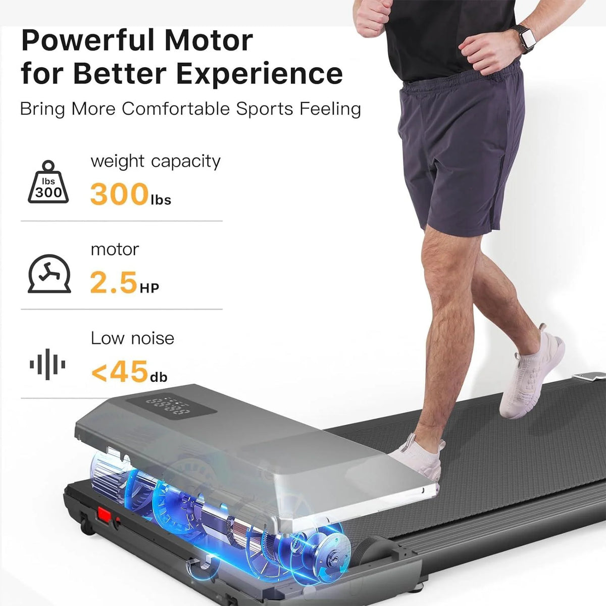 2 in 1 Under Desk Treadmill with Remote Control W71310