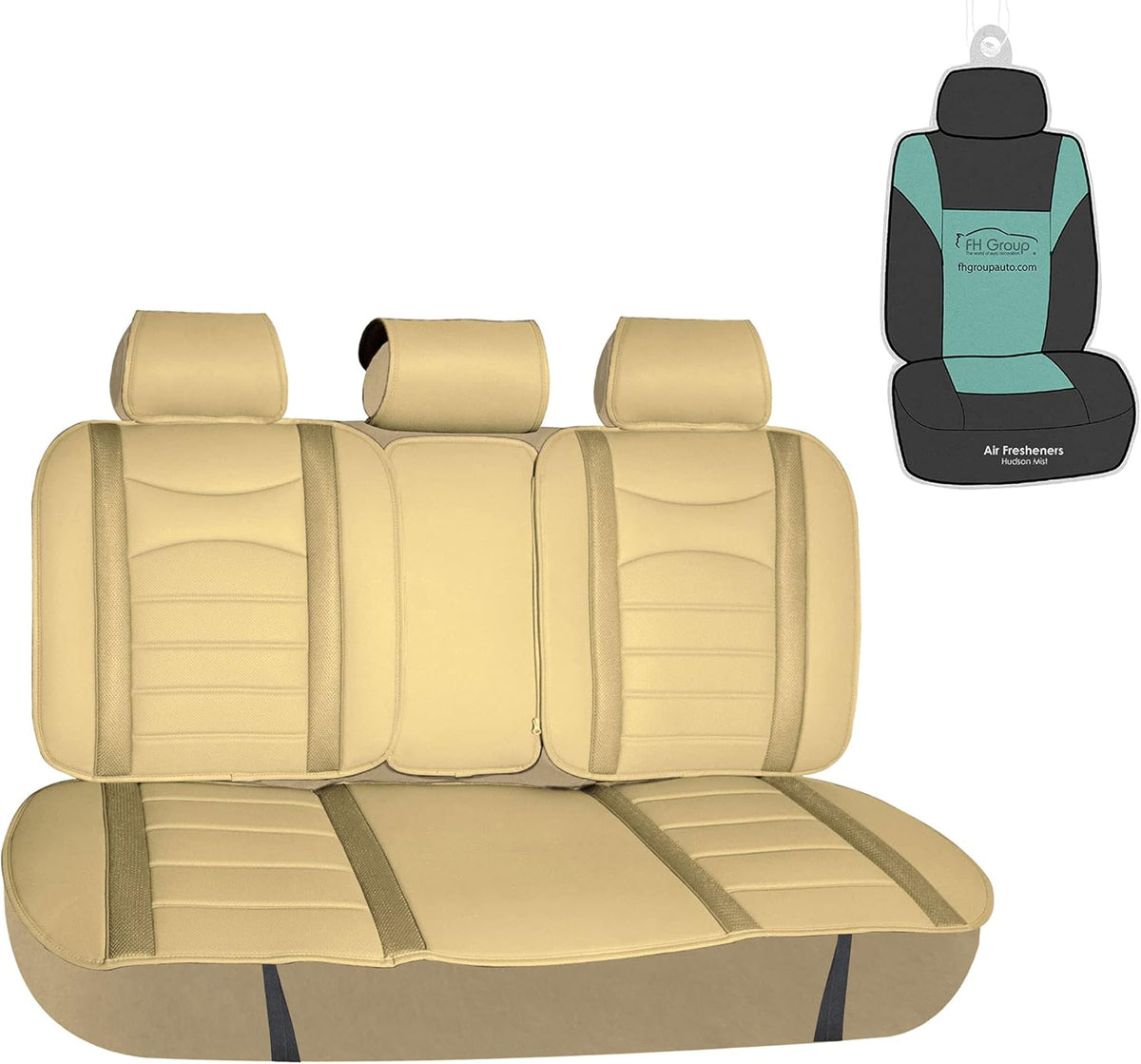 Beige Leatherette Front Car Seat Cushions S911049