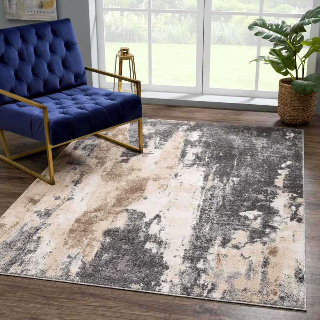 Modern Abstract Area Rug Gray 8 x 10 U1592