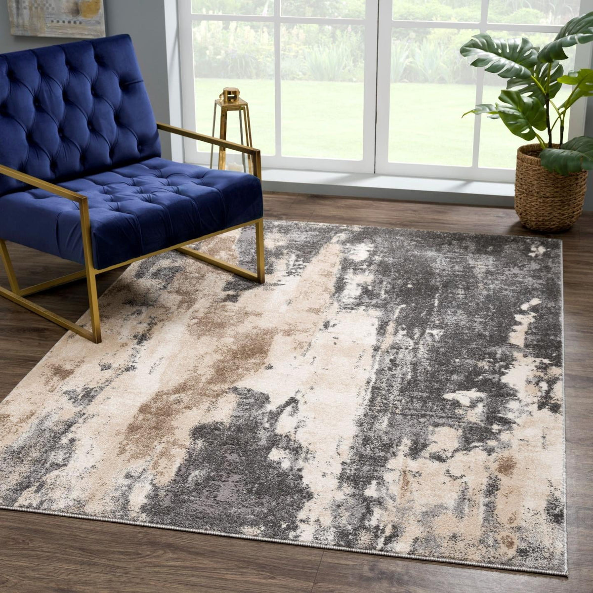 Modern Abstract Area Rug Gray 8 x 10 U1592