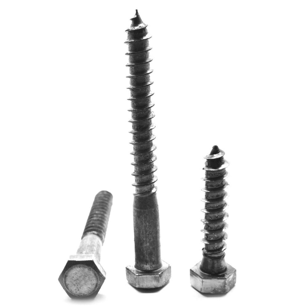 3/8x22-7 x 1x22 Hex Lag Screw Low Carbon Steel Plain Finish O397