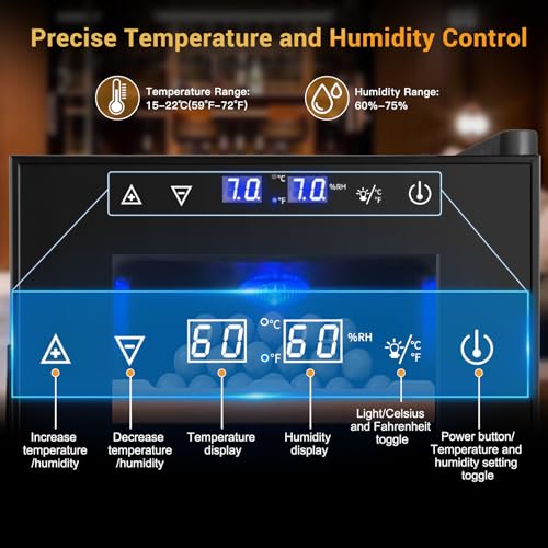 Electric Cigar Humidor 25L 200 Counts Thermostatic Cooler Cabinet S80763