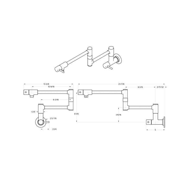 Tuscan Bronze Wall Mount Pot Filler F931